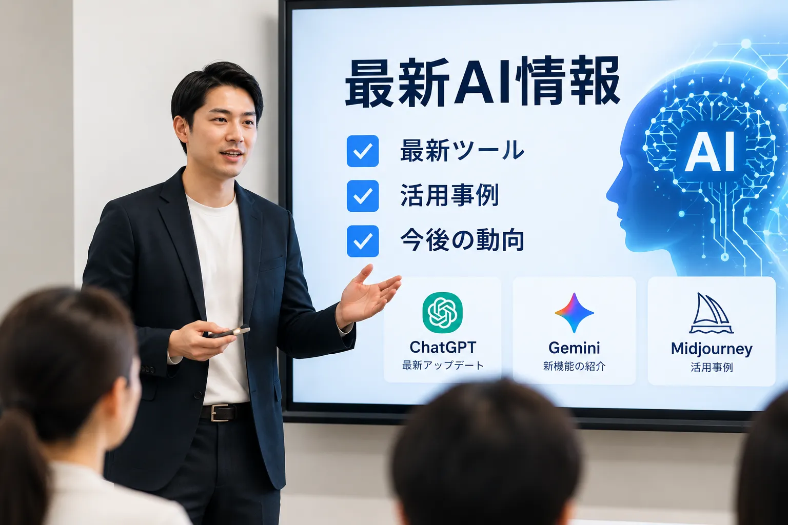 最新AI情報を学ぶ研修の様子